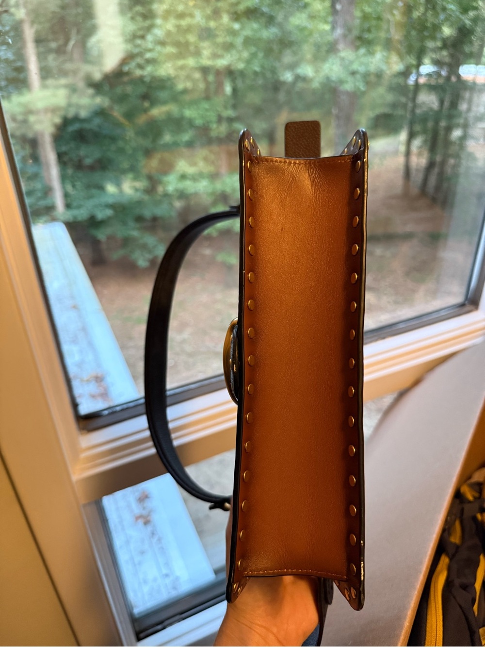 Coach Black and Brown Studded Shoulder Bag - Picture 3 of 7